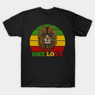 African Lion, Rasta Love, Jamaica T-Shirt